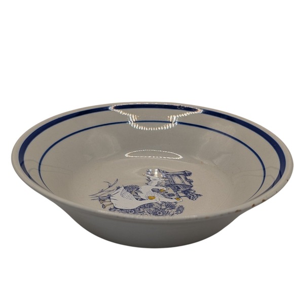 Vintage Century Stoneware Bowl Cereal‎ Soup Goose Barn Blue 1980s Seven In SEE - Picture 3 of 11